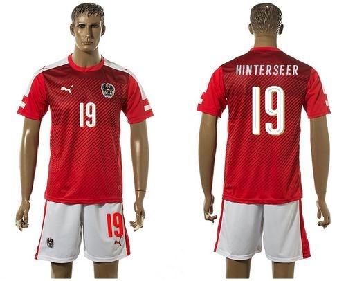 Austria #19 Hinterseer Red Home Soccer Country Jersey - Click Image to Close